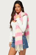 Striped Fringe Scarf
