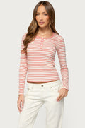 Roma Striped Henley Top