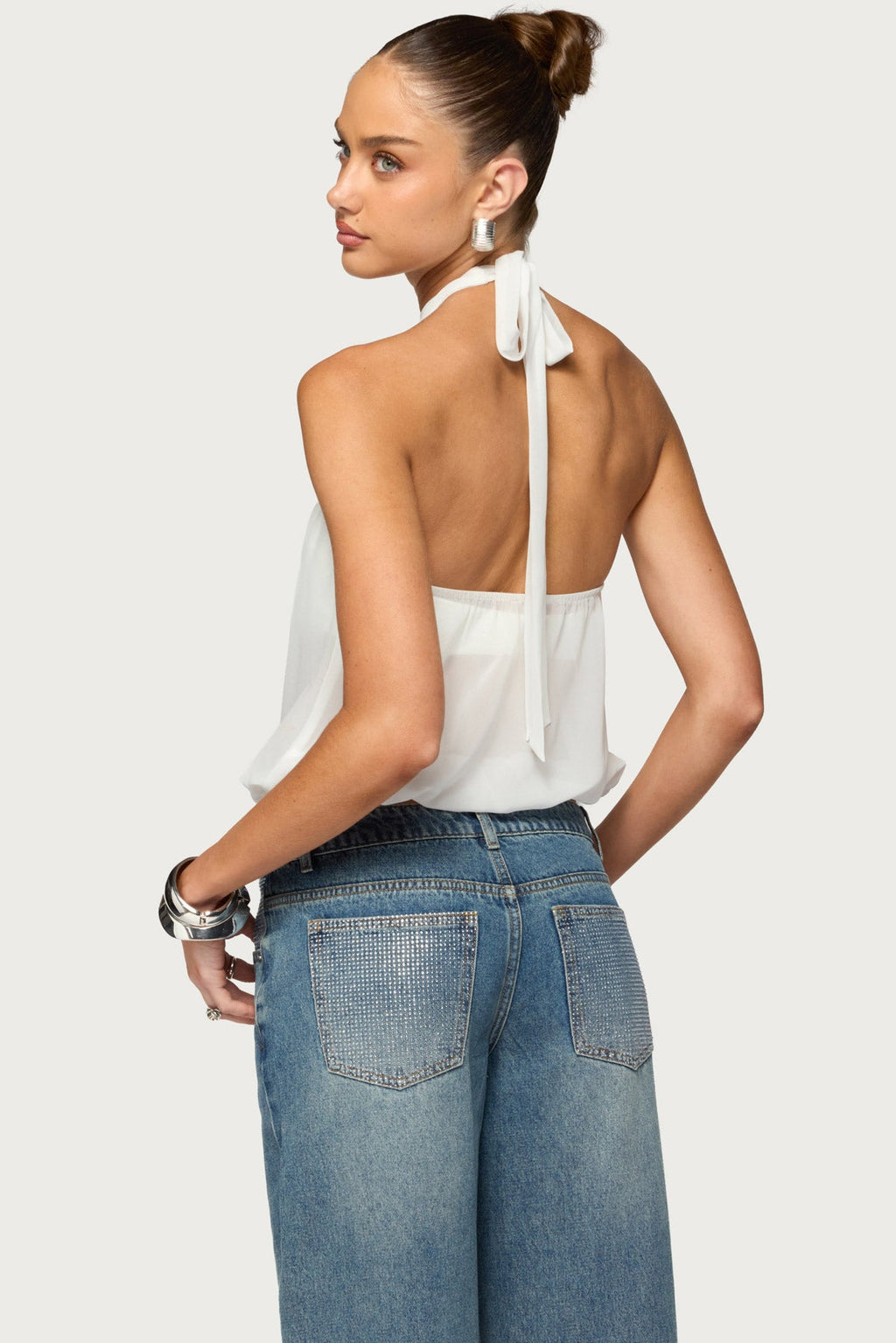 Sheer Built In Bra Bubble Top