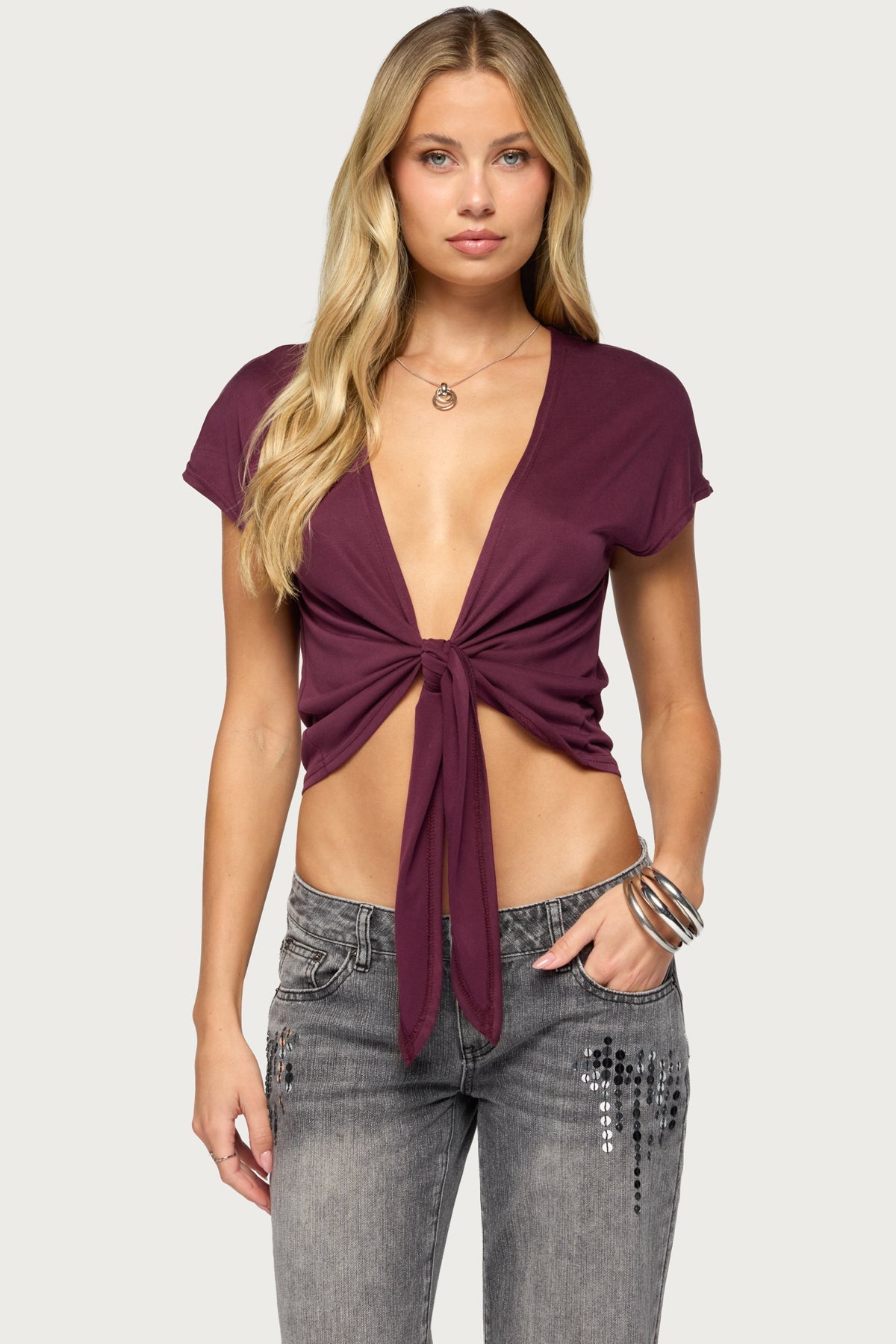 Marisse Tie Front Top