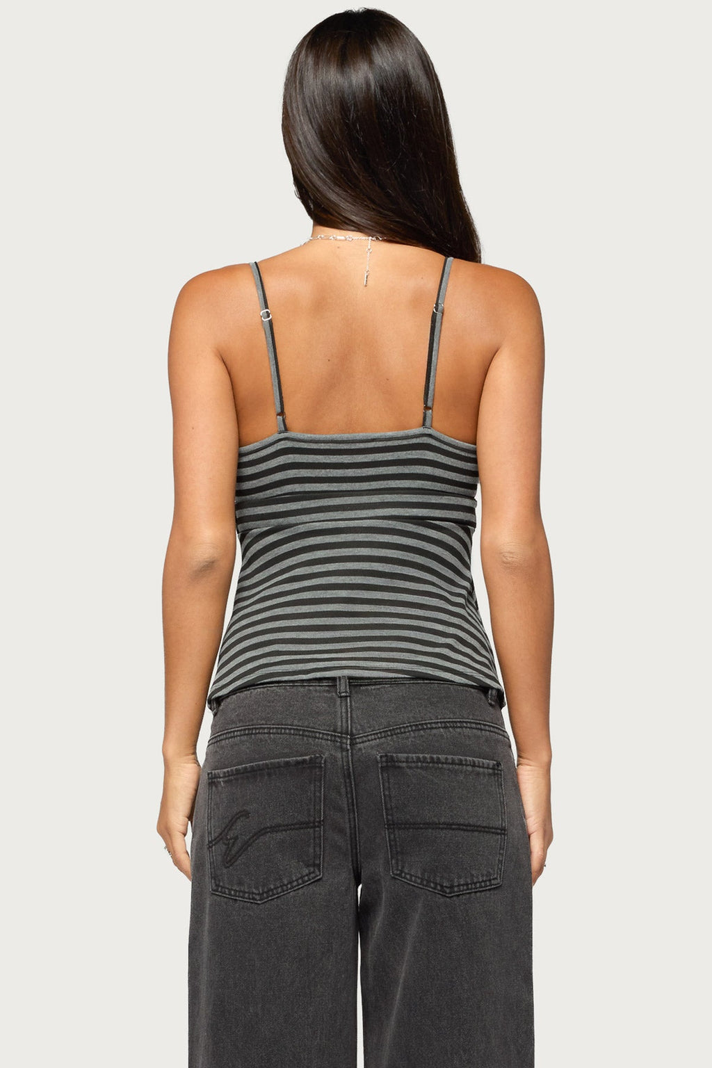 Kova Striped V Neck Babydoll Top