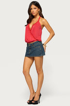 Eilen Lacey Wrap Halter Top