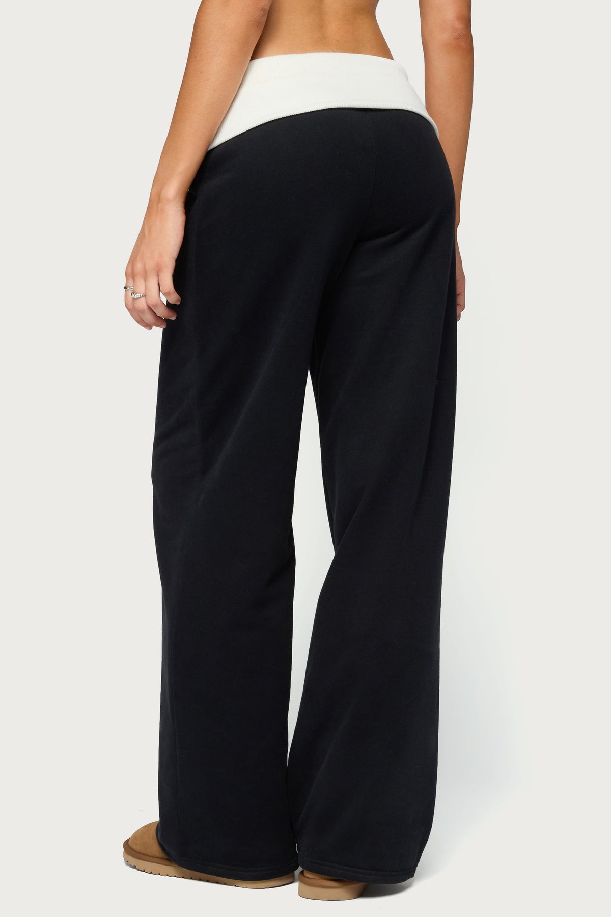 Idha Contrast Foldover Baggy Sweatpants