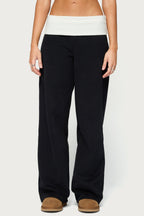 Idha Contrast Foldover Baggy Sweatpants