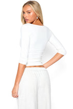 Desi Scoop Neck Three-Quarter Sleeve Top