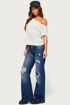 Chanelle Off Shoulder Striped Top