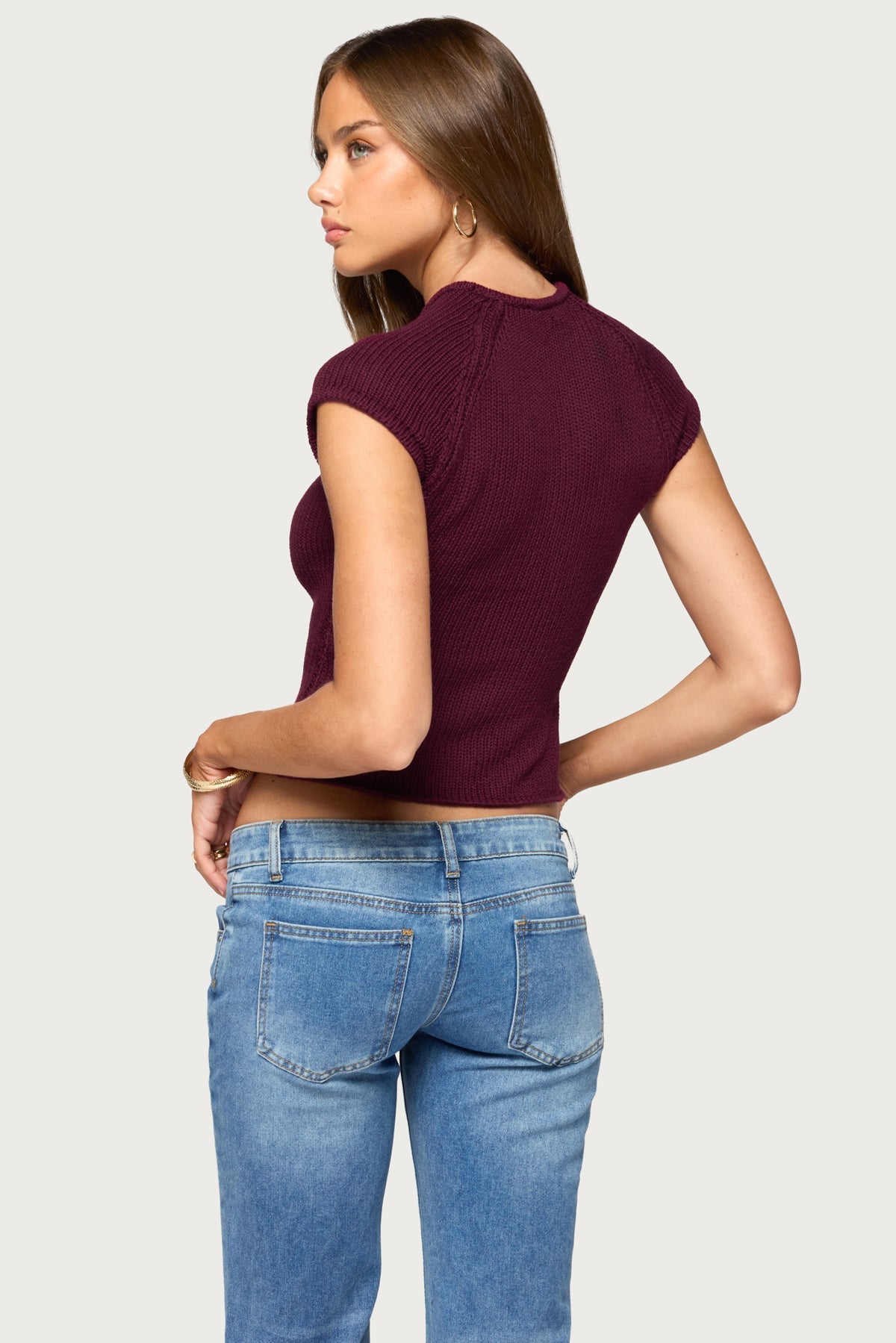 Ganni Keyhole Cutout Knit Top