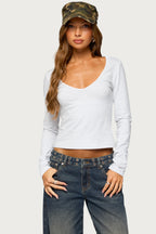 Feva V Neck Long Sleeve Top
