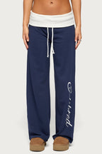Edikted Contrast Foldover Sweatpants