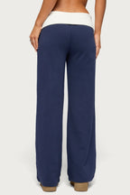 Edikted Contrast Foldover Sweatpants