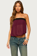 Ulke Chiffon Bubble Strapless Top