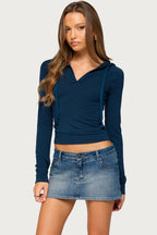 Mairy Hooded Long Sleeve Top