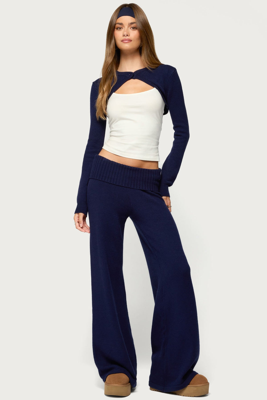 Nani Cropped Long Sleeve Knit Cardigan