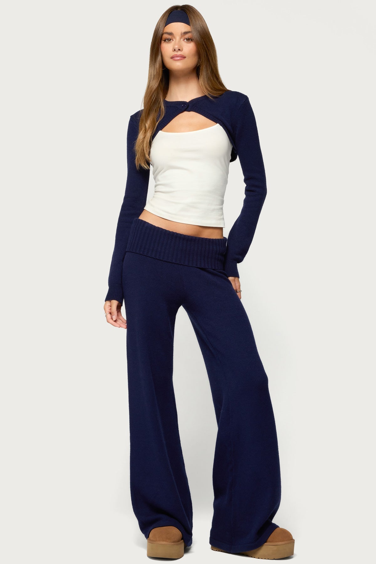 Nani Cropped Long Sleeve Knit Cardigan