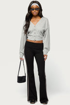 Jiara Balloon Sleeve V Neck Cardigan