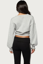 Jiara Balloon Sleeve V Neck Cardigan