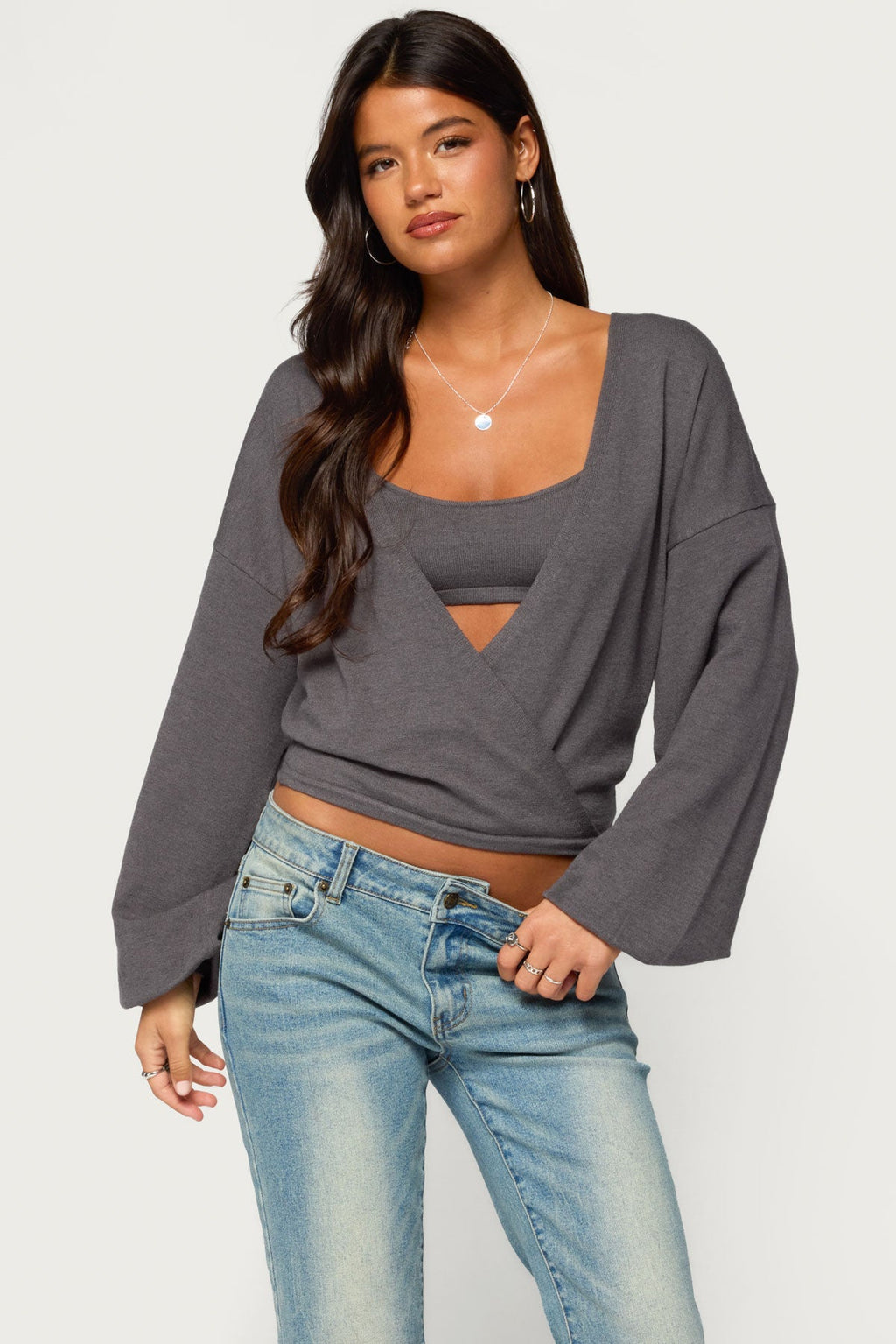 Kyree Two Piece Knit Wrap Top
