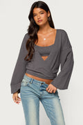 Kyree Two Piece Knit Wrap Top