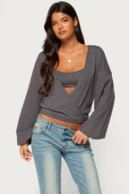 Kyree Two Piece Knit Wrap Top