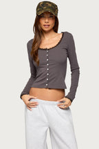 Jette Lacey Button Up Top