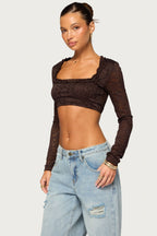 Jewls Long Sleeve Lace Crop Top