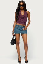 Quena Lacey Cowl Neck Top