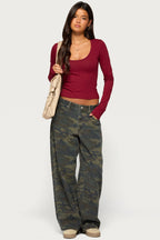 Suzie Scoop Neck Long Sleeve Top