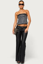 Cordie Strapless Sequin Top