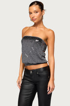 Cordie Strapless Sequin Top