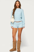 Matiah Foldover Cable Knit Shorts