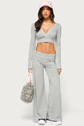 Katrhin Contrast Stitched Flared Pants