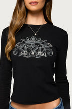 Bellah Rhinestone Graphic Top