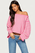 Jacey Off Shoulder Striped Sweater