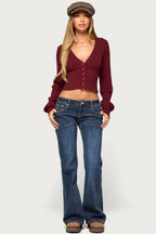 Rozee V Neck Knit Cardigan
