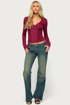Bayleigh Ruched Long Sleeve Top