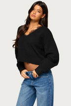 Audrinnah Lacey V Neck Sweater