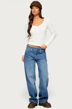 Soffie Pointelle Henley Top